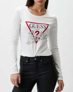 GUESS LS RN ICON TEE SHIRT WOMEN