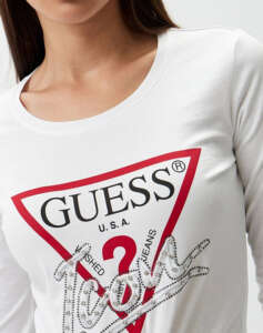 GUESS LS RN ICON TEE SHIRT WOMEN