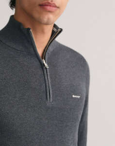 GANT SWEATER LS COTTON PIQUE HALF ZIP