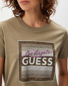 GUESS SS CN BOXY LOGO TEE SHIRT WOMEN