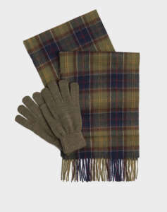 BARBOUR TARTAN SCARF & GLOVE GIFT SET