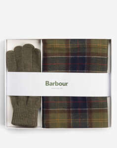 BARBOUR TARTAN SCARF & GLOVE GIFT SET