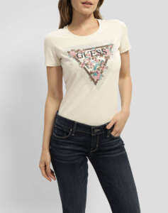 GUESS SS CN CHERRY FLOWER TEE SHIRT WOMEN