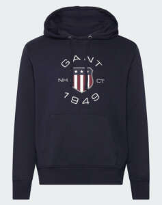 GANT LS PRINT SWEAT HOODIE