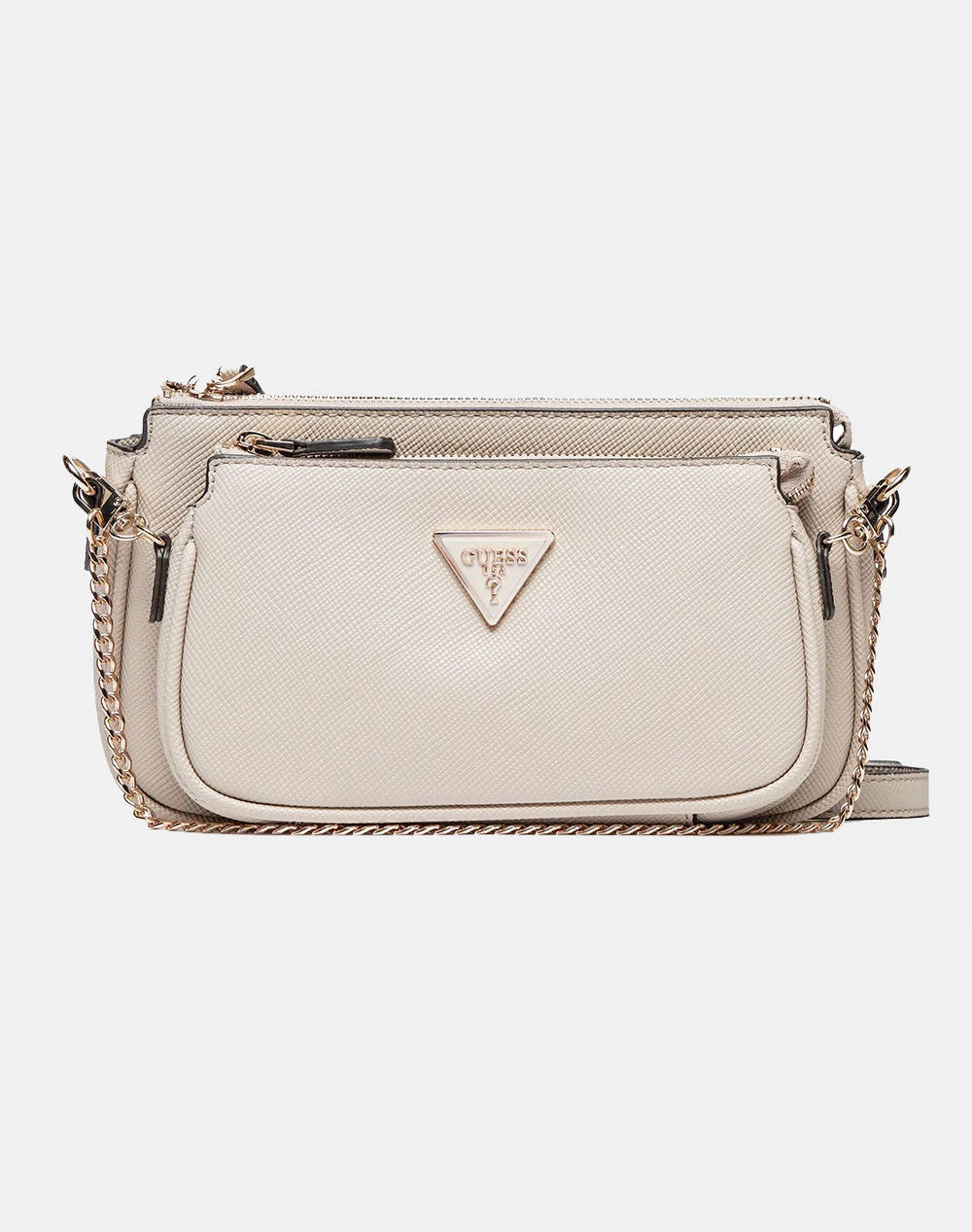 GUESS NOELLE DBL POUCH CROSSBODY WOMENS BAG (Dimensions: 24 x 13 x 5 cm)