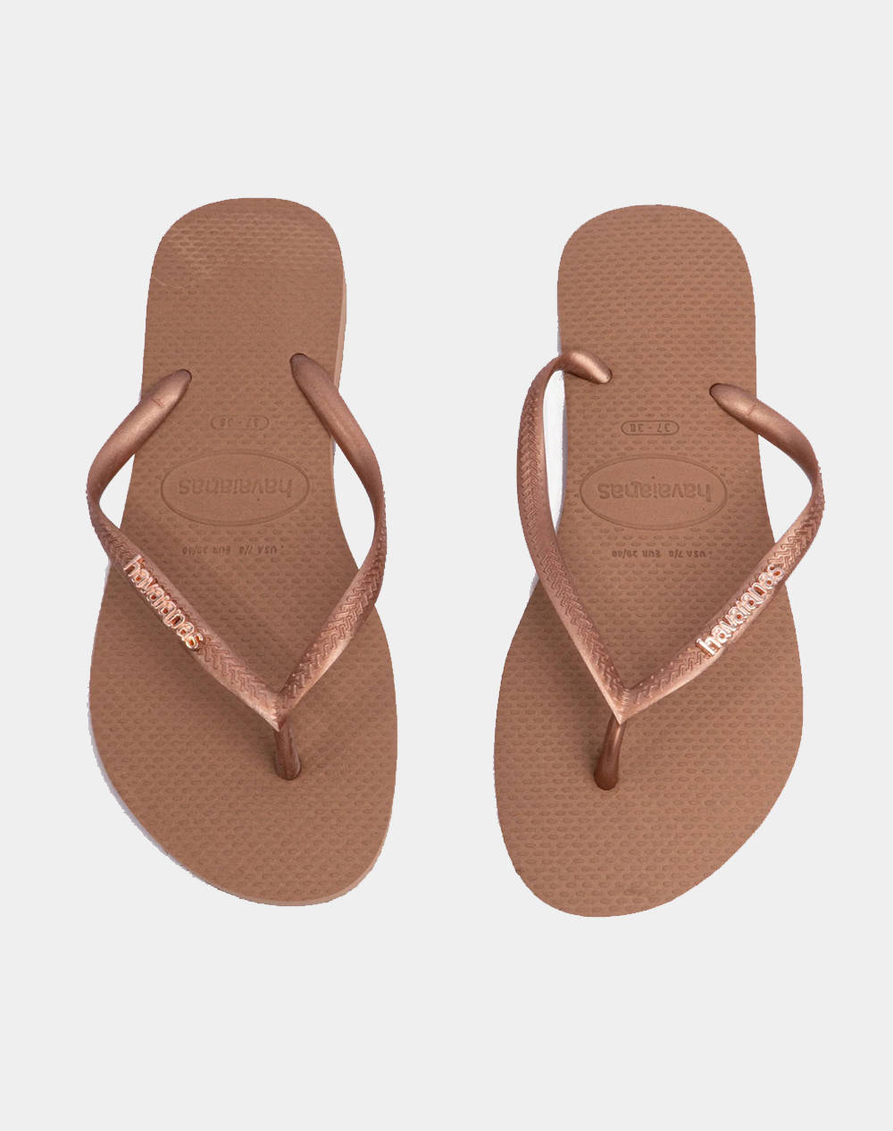 HAVAIANAS SLIM LOGO METALLIC FLIP FLOPS