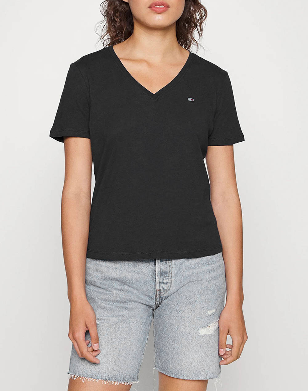 TOMMY JEANS TJW SLIM SOFT V NECK TEE