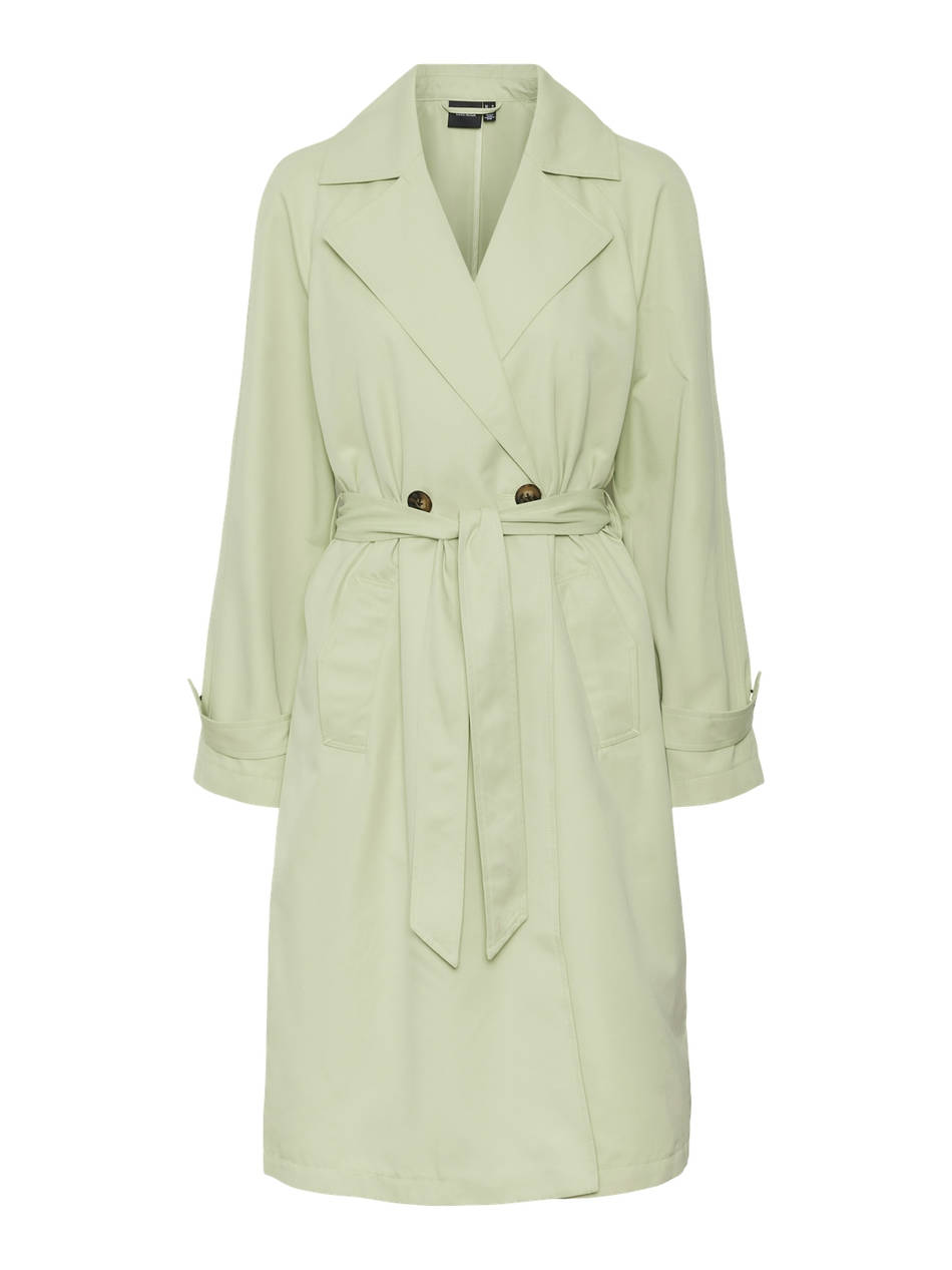 VERO MODA VERO MODA VMLOU LONG TRENCHCOAT NOOS 10257581-Reseda MintGreen