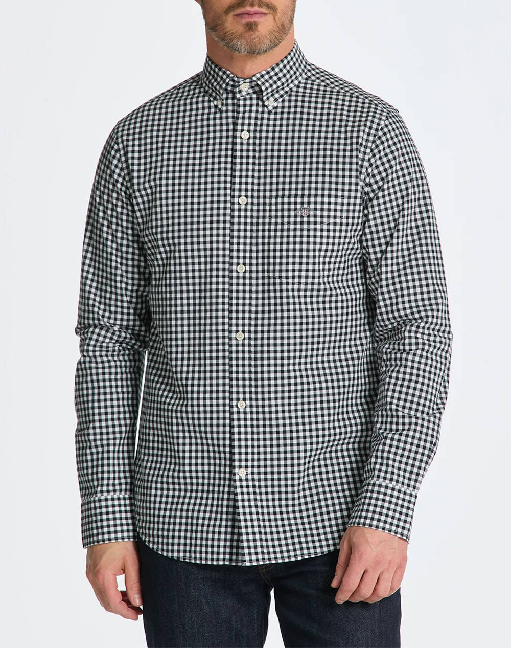 GANT REG POPLIN GINGHAM SHIRT LS