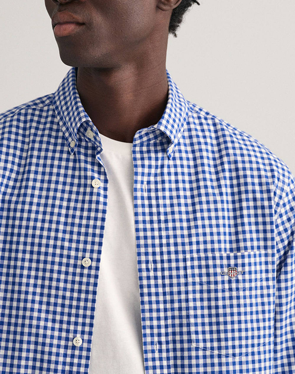 GANT REG POPLIN GINGHAM SHIRT LS