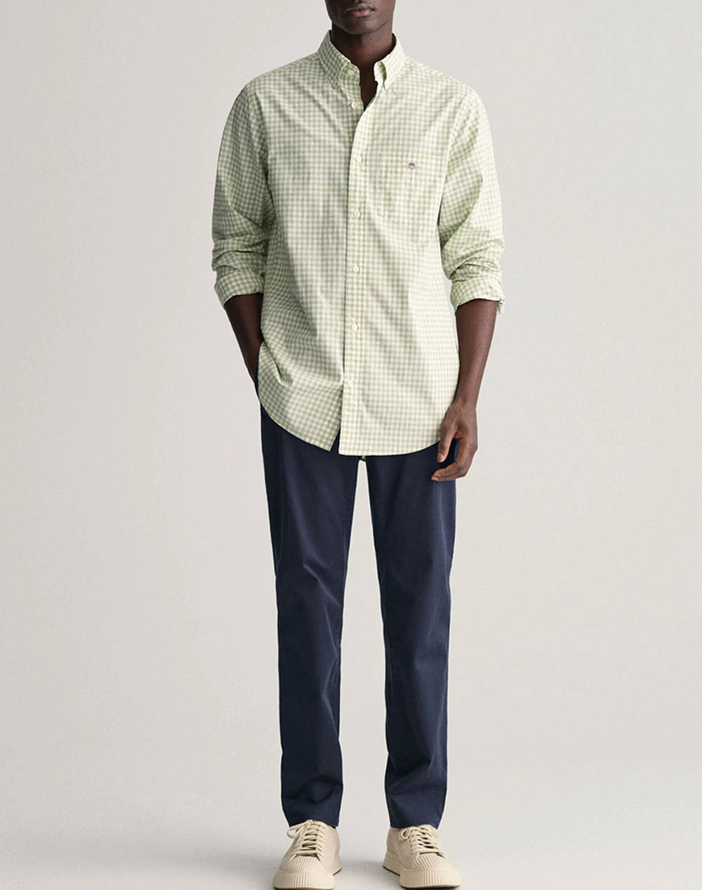 GANT REG POPLIN GINGHAM SHIRT LS