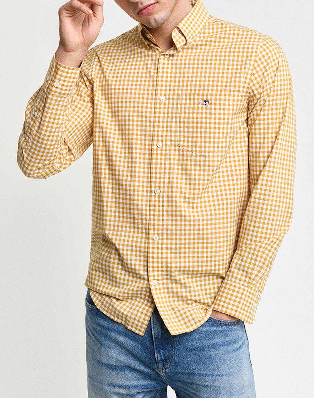 GANT REG POPLIN GINGHAM SHIRT LS