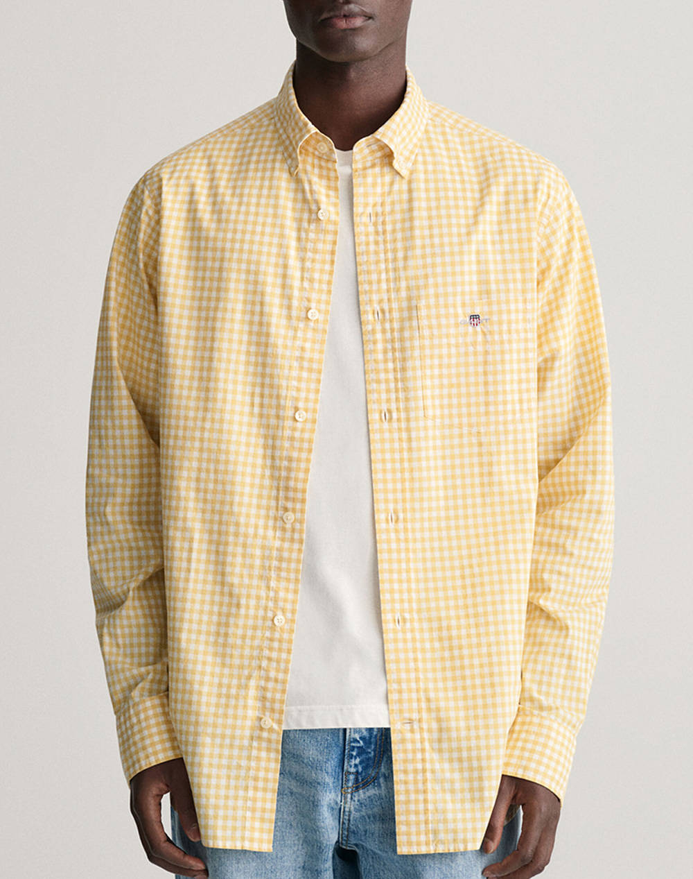 GANT REG POPLIN GINGHAM SHIRT LS