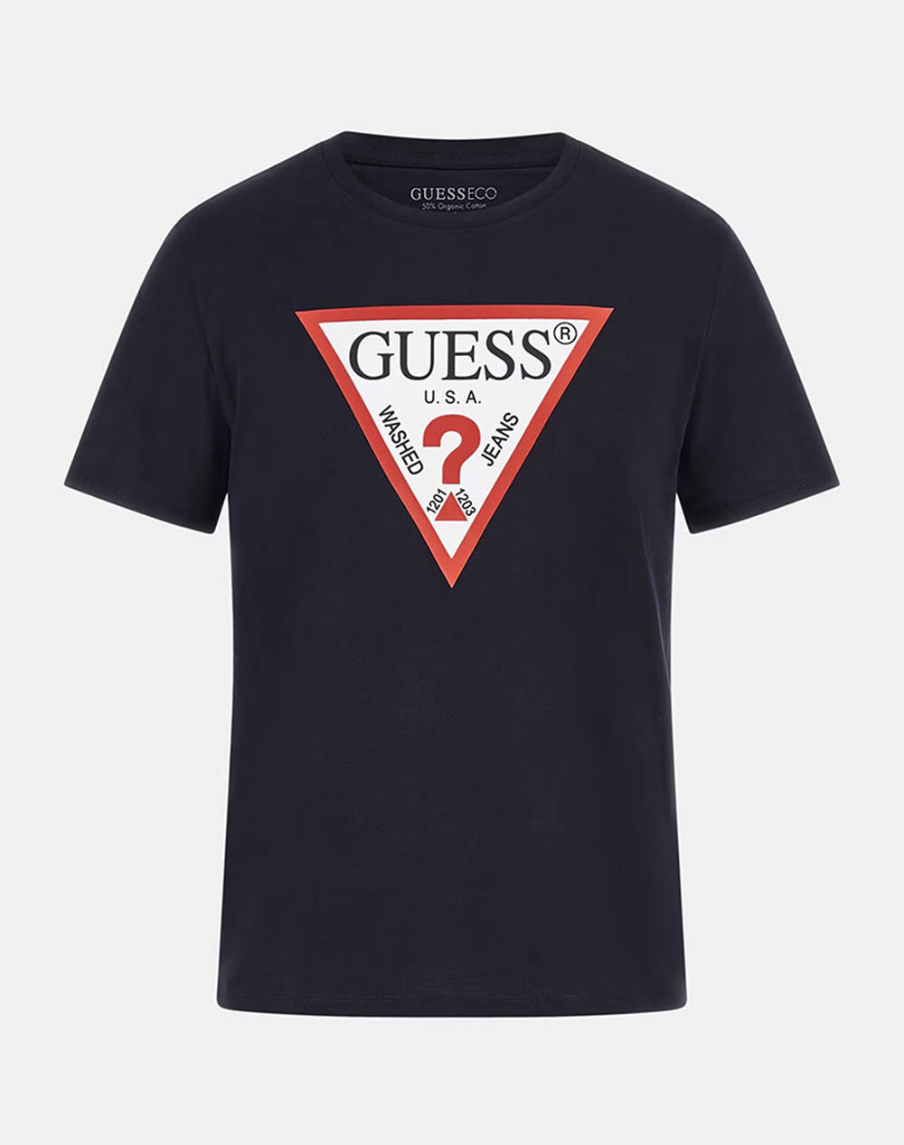 GUESS CN SS ORIGINAL LOGO TEE SHIRT MEN DarkBlue Politikos shop.gr