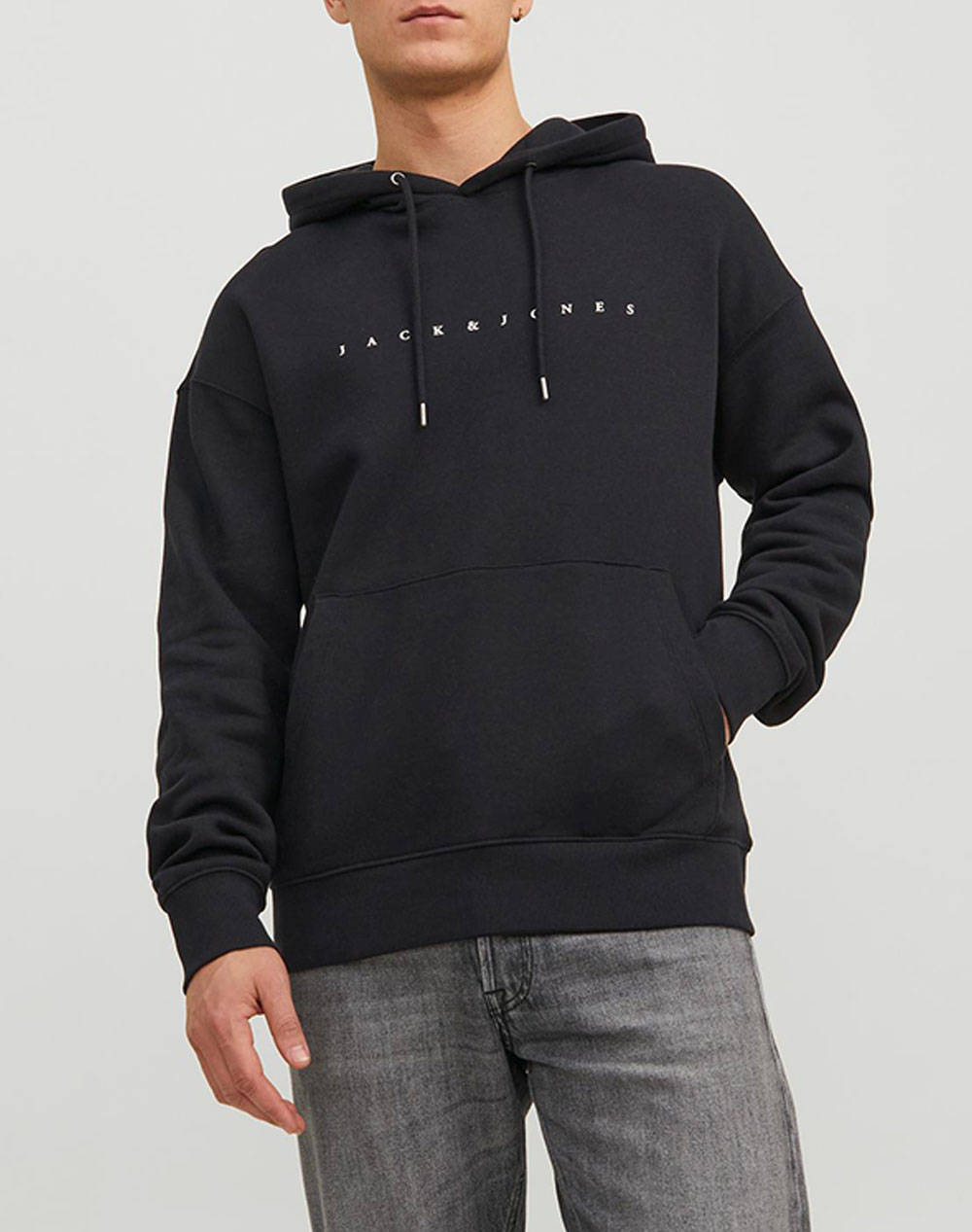 JACK&JONES JACK&JONES JJESTAR JJ SWEAT HOOD NOOS 12233972-BLACK Black