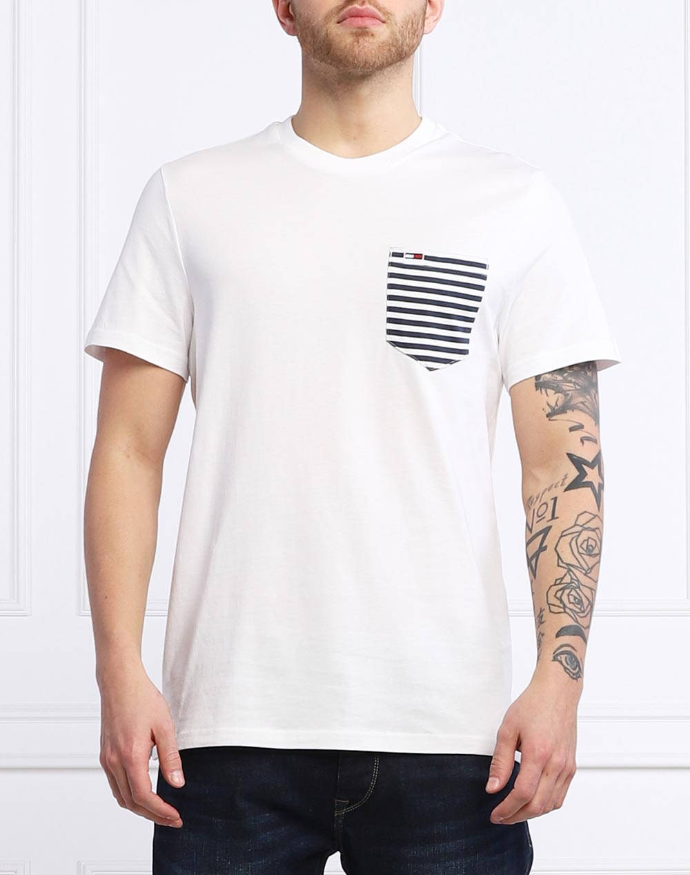 contrast pocket tee tommy hilfiger