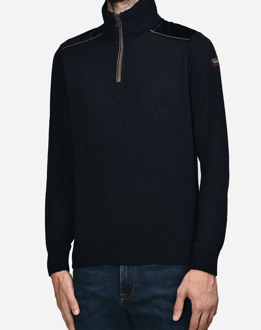 PAUL&SHARK MENS ZIPPED PULLOVER C.W. WOOL