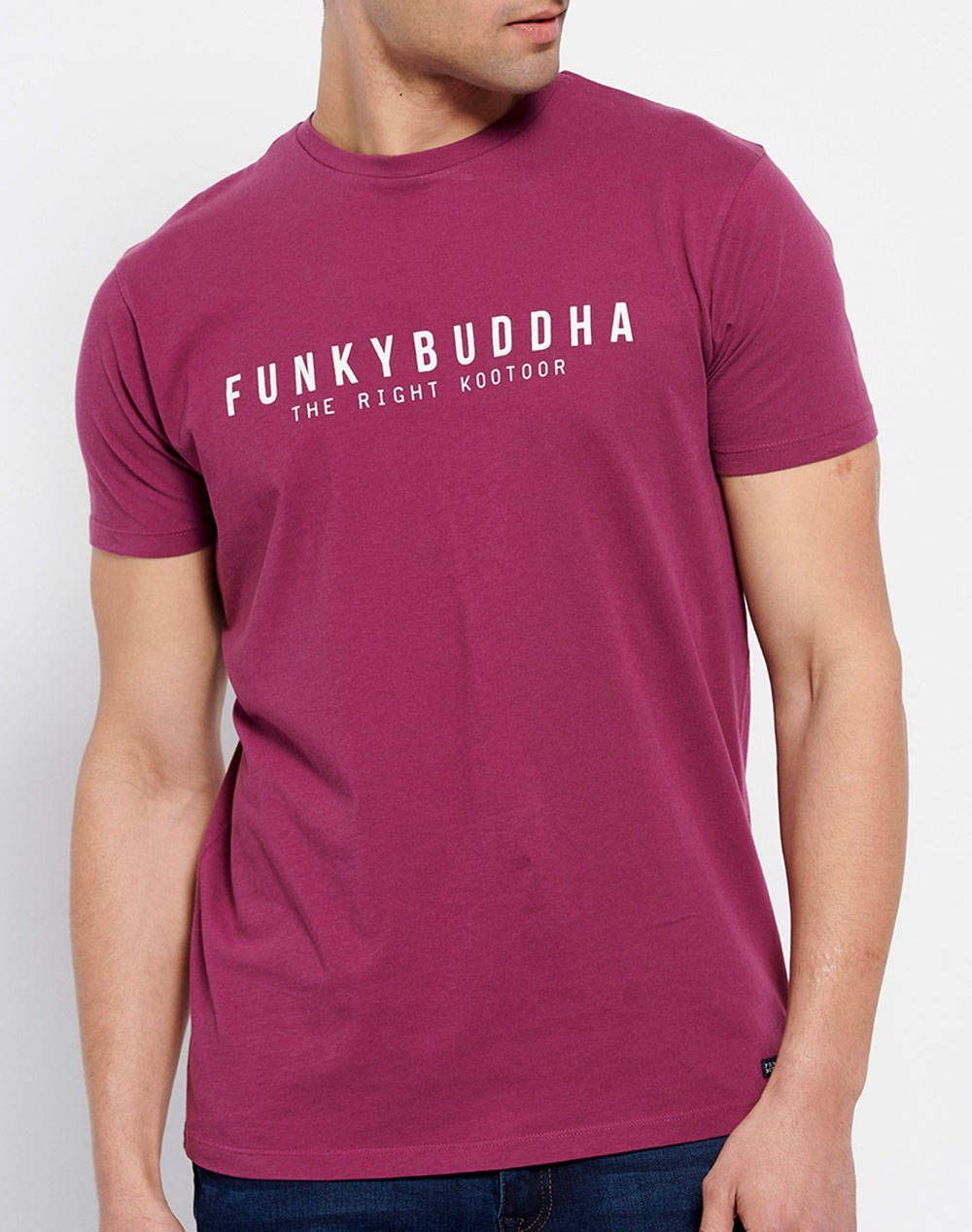 FUNKY BUDDHA Essential t-shirt με branded τύπωμα