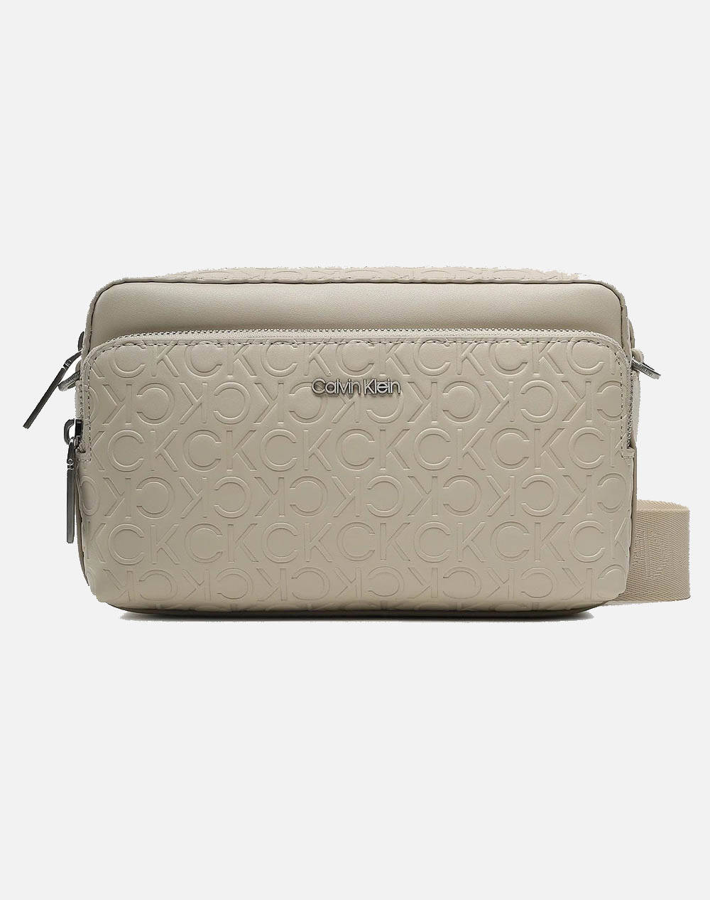 CALVIN KLEIN SHOULDER STRAP MINIMAL MONOGRAM CAMERA BAG Woman Pale