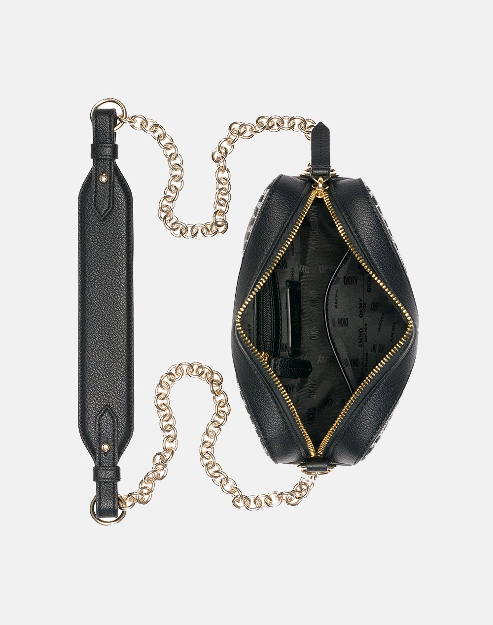 Women's Black Leather Seventh Avenue Cross Body Handbag DKNY