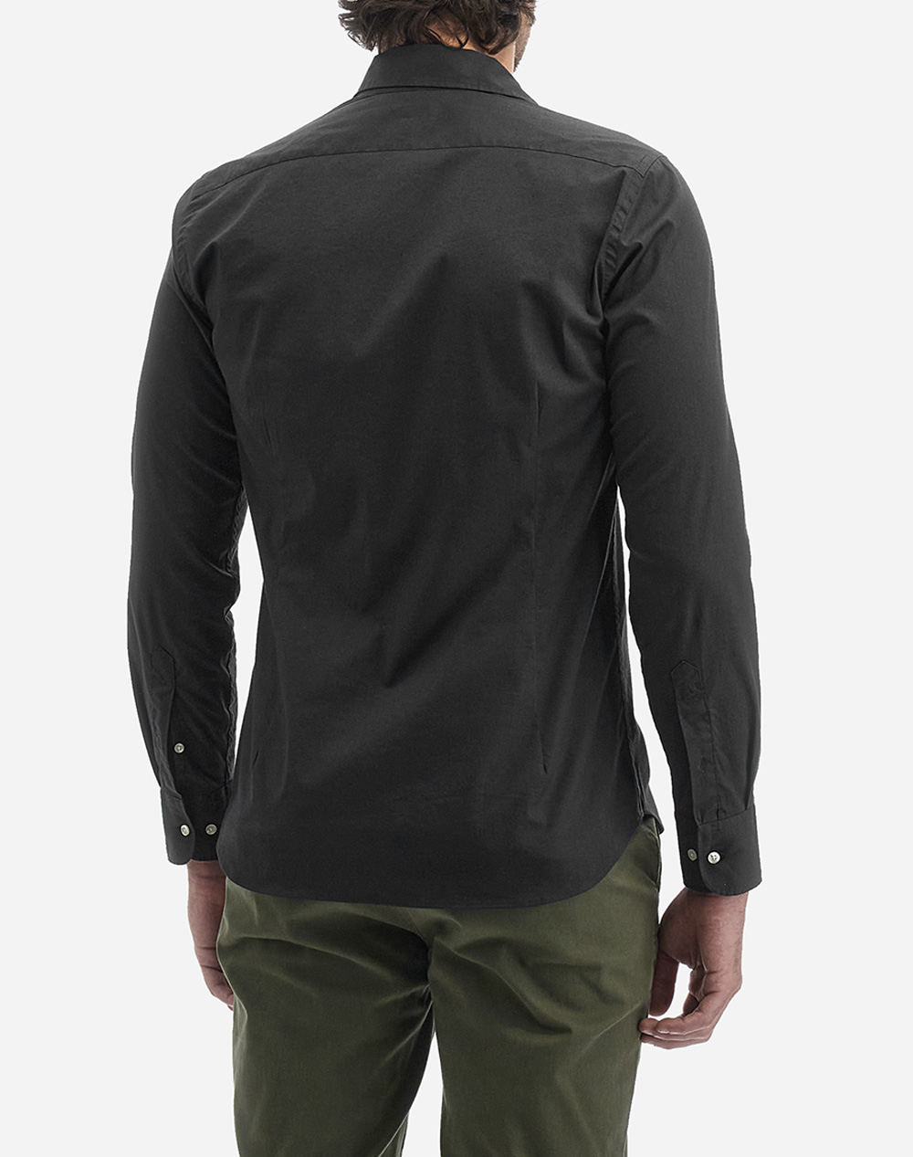 La Martina Shirt long sleeved poplin - cotton/elastane - black