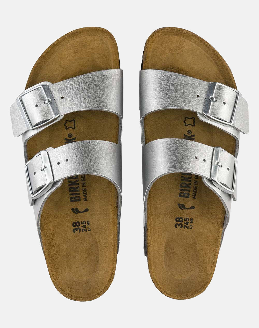 BIRKENSTOCK SYNTHETICS ARIZONA BF SILVER 35 - 43 NARROW SEASONAL CLASSIC ADULTS TEX WOMENS SHOES