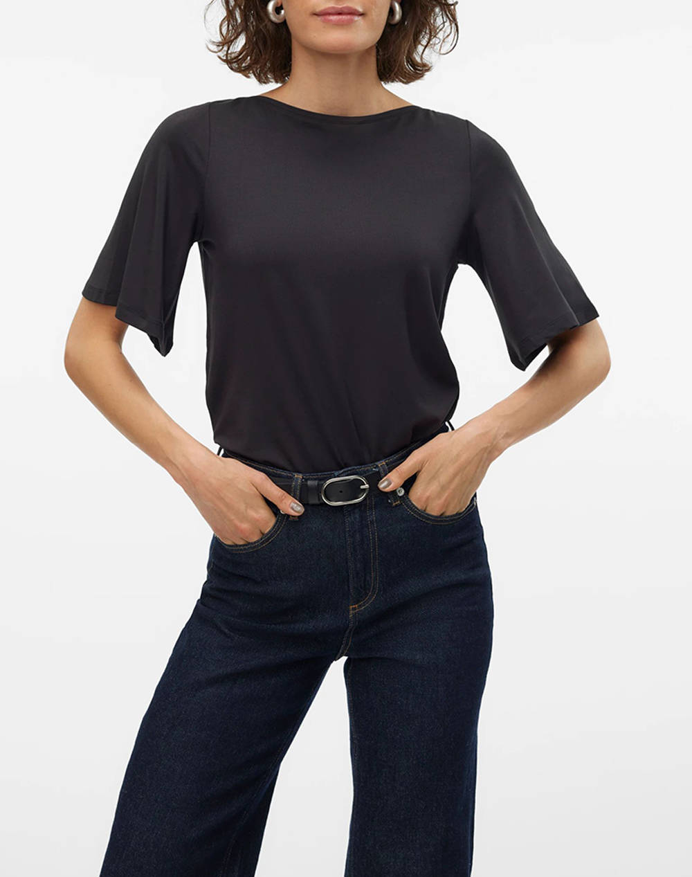 VERO MODA Y VMSINI SMART 2/4 BOAT NECK TOP VMA