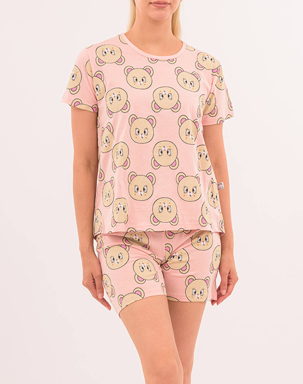 COTTONMANIA 15814 CRAZY FARM ΠΥΤΖ. ΓΥΝ. ΚΜ-ΚΠ ΠΑΤ. PIJAMA PARTY 15814CF-1000 LightPink