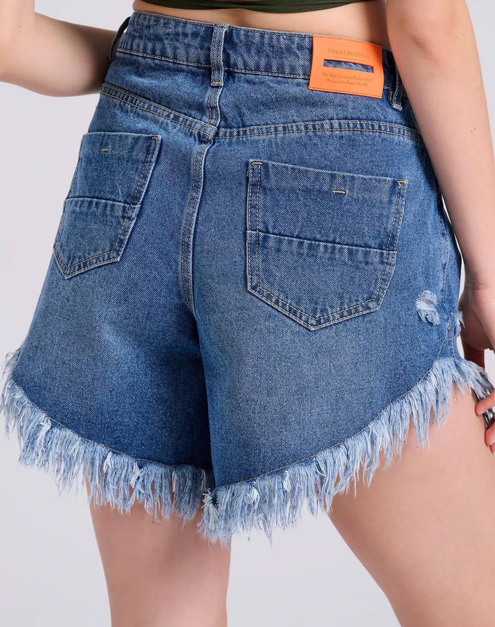 FUNKY BUDDHA Womens distressed denim shorts