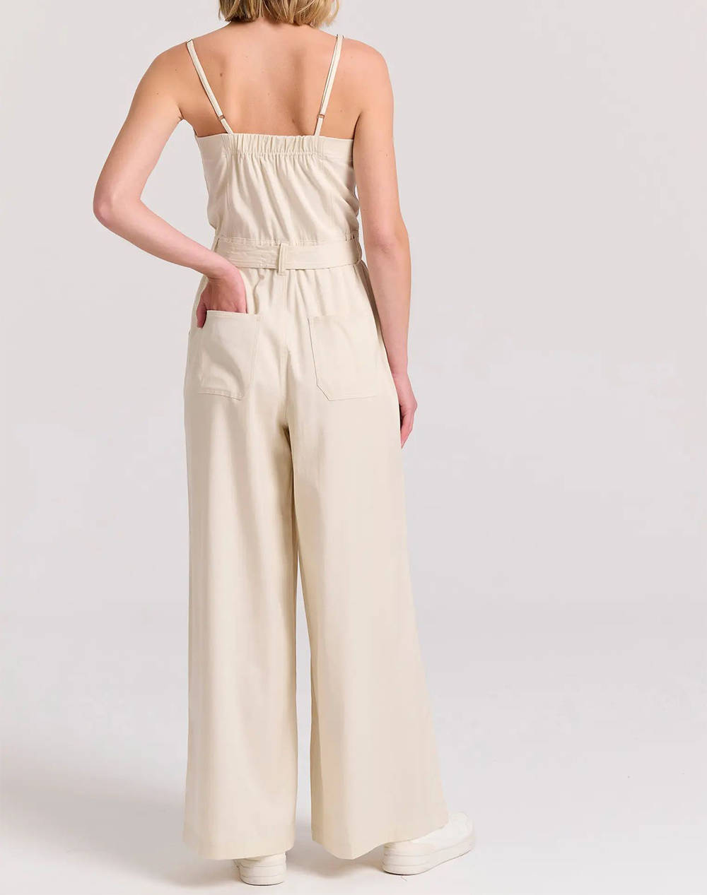 FUNKY BUDDHA Wide leg jumpsuit with front zip