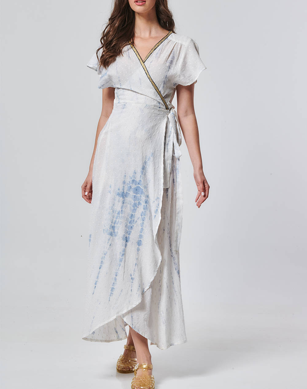 INDIRA TIE DYE WRAP DRESS