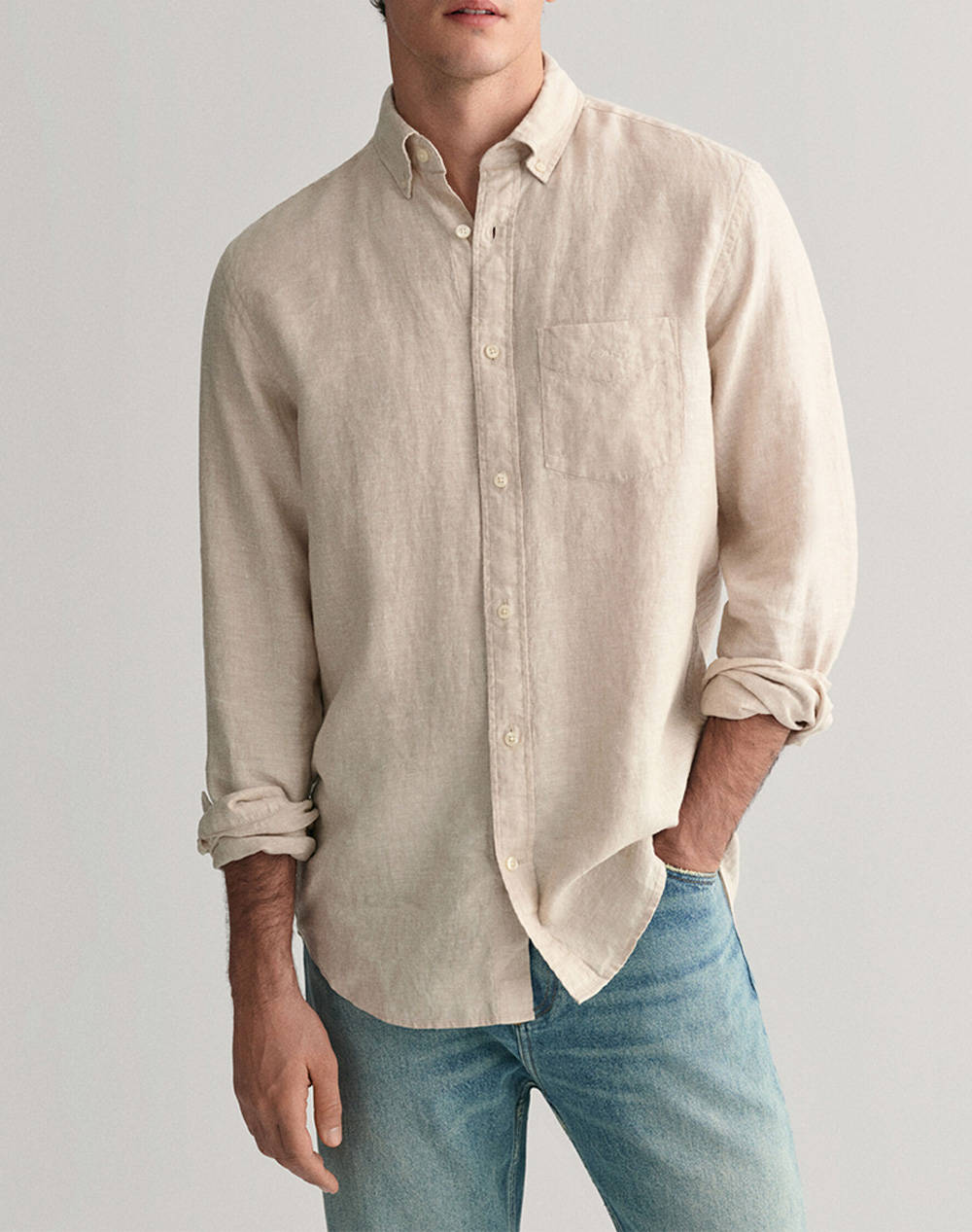 GANT ΥΠΟΚΑΜΙΣΟ ΜΜ REG LINEN SHIRT 3G3240102-277 Biege