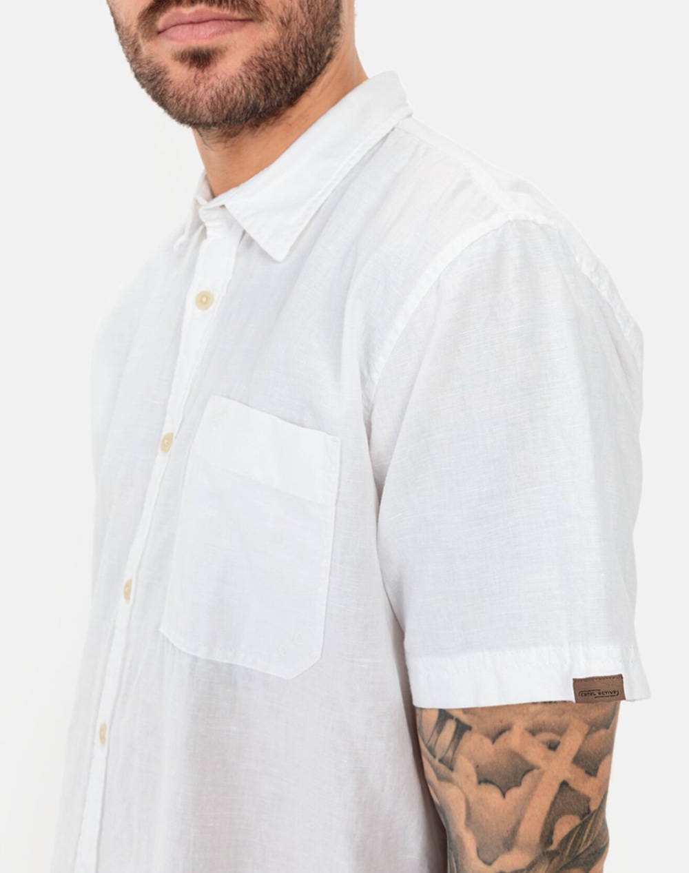 CAMEL SHIRT SS Solid linen.