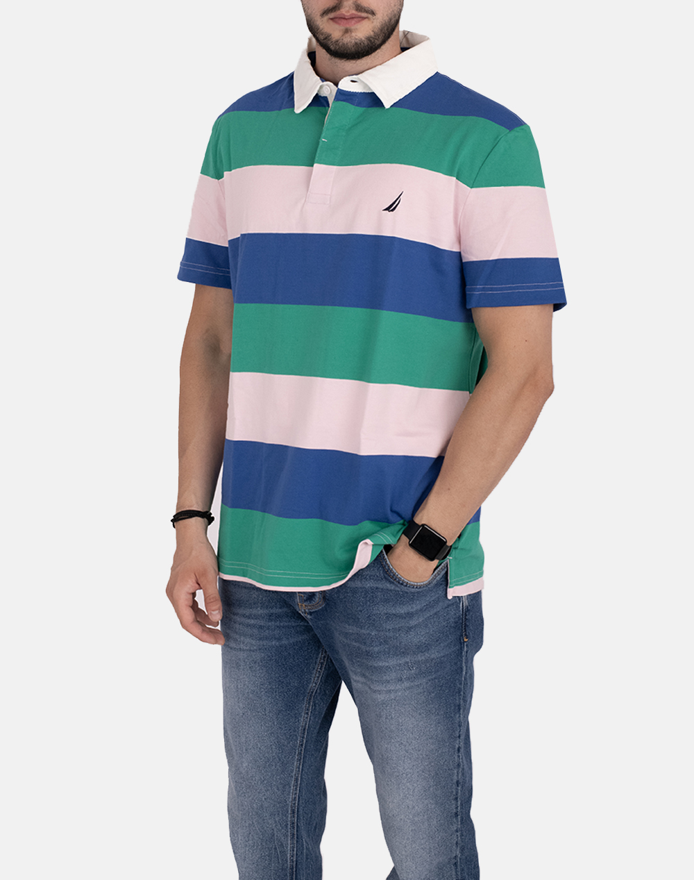 NAUTICA ΜΠΛΟΥΖΑ ΠΟΛΟ ΚΜ SS STRIPED RUGBY POLO_SUSTAINABLE SS STRIPED RUGBY POLO_SUSTAINABLE