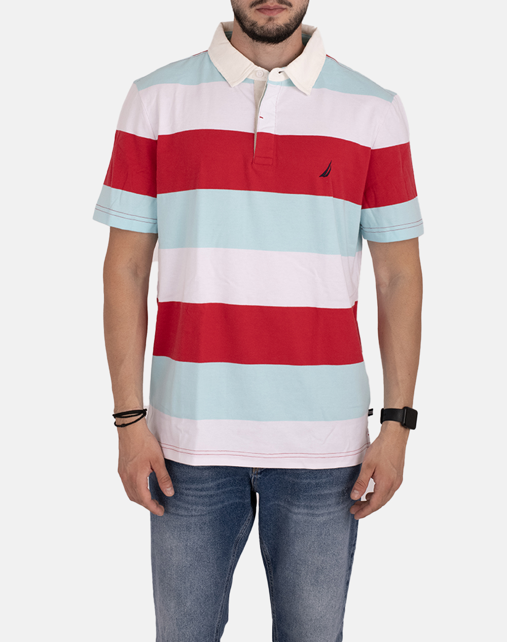 NAUTICA ΜΠΛΟΥΖΑ ΠΟΛΟ ΚΜ SS STRIPED RUGBY POLO_SUSTAINABLE SS STRIPED RUGBY POLO_SUSTAINABLE