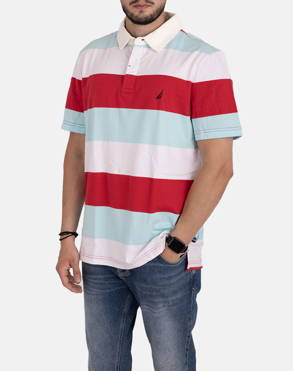 NAUTICA POLO SHIRT SS STRIPED RUGBY POLO_SUSTAINABLE SS STRIPED RUGBY POLO_SUSTAINABLE