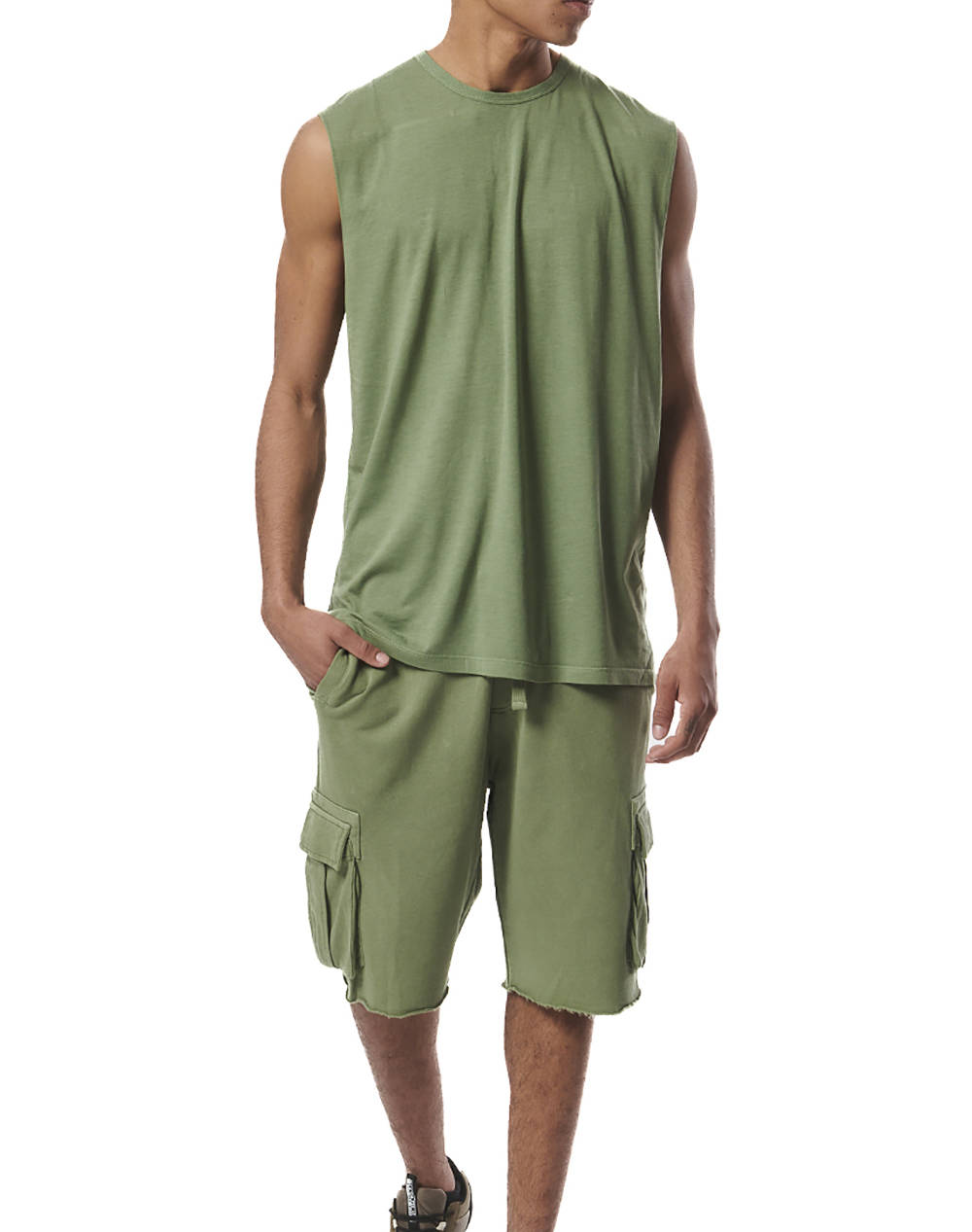 BODY ACTION MENS NATURAL DYE CARGO BERMUDA