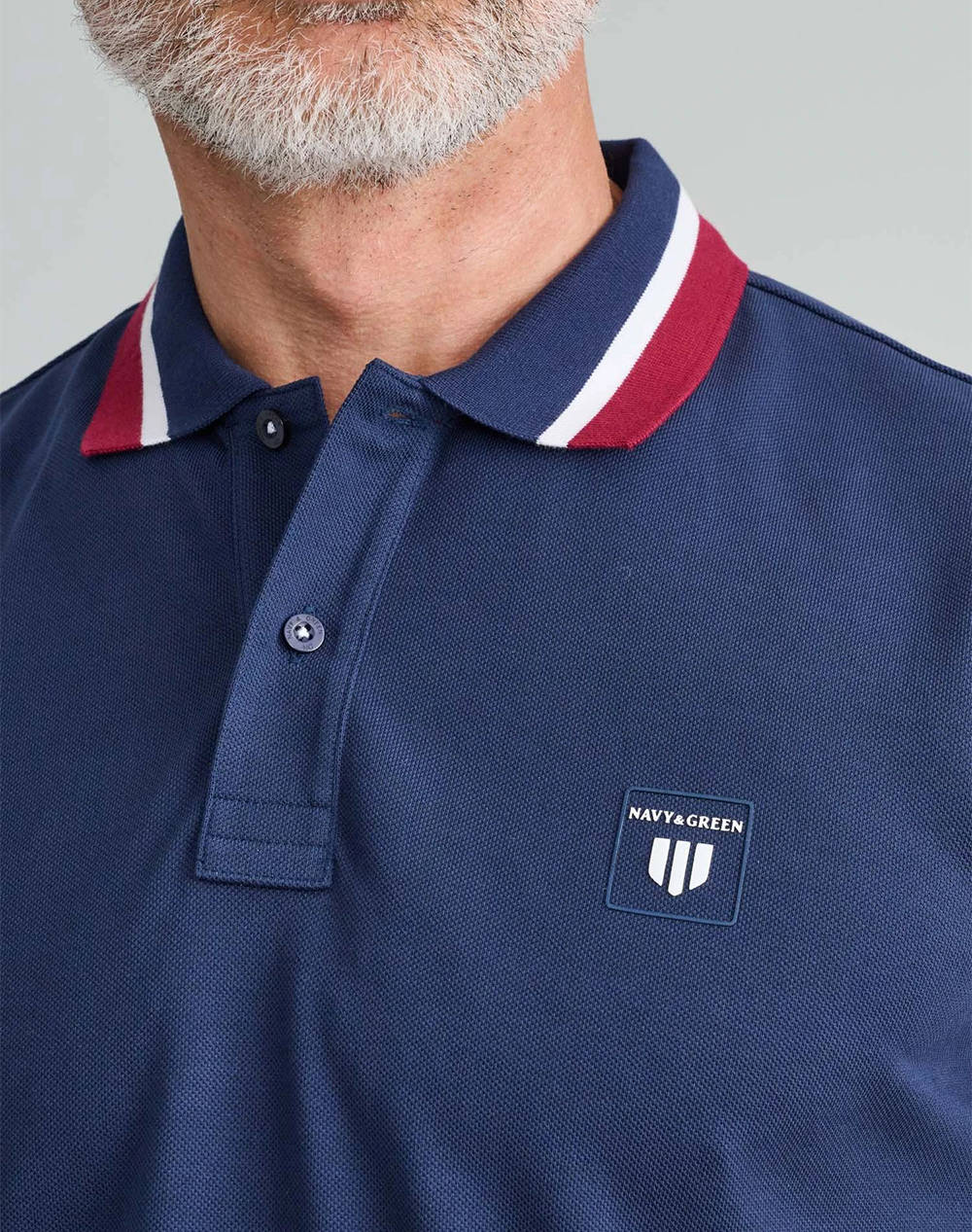 NAVY&GREEN POLO ΜΠΛΟΥΖΑΚΙ-CUSTOM FIT