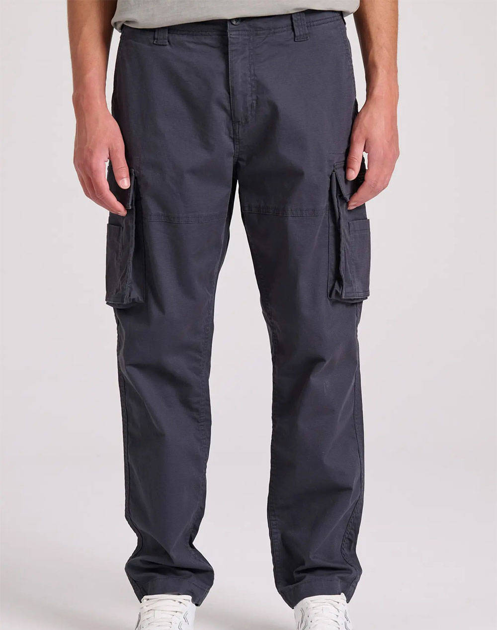 FUNKY BUDDHA Loose tapered fit cargo pants in jacquard weave