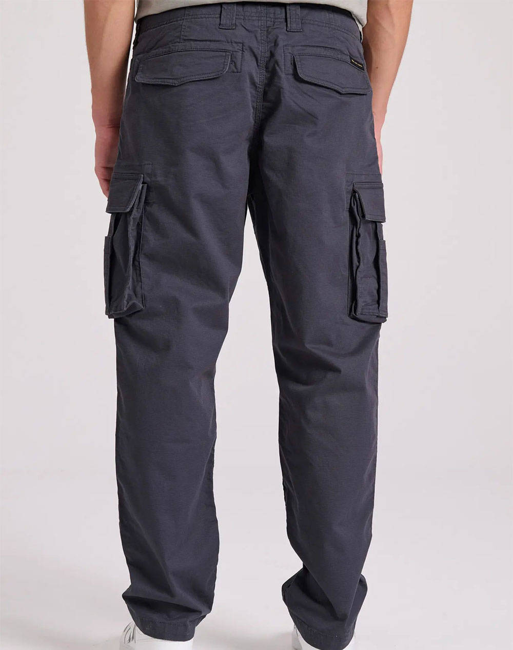 FUNKY BUDDHA Loose tapered fit cargo pants in jacquard weave