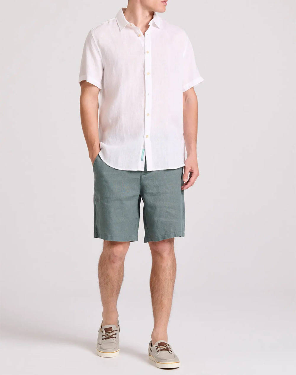 FUNKY BUDDHA Comfort fit linen chino shorts