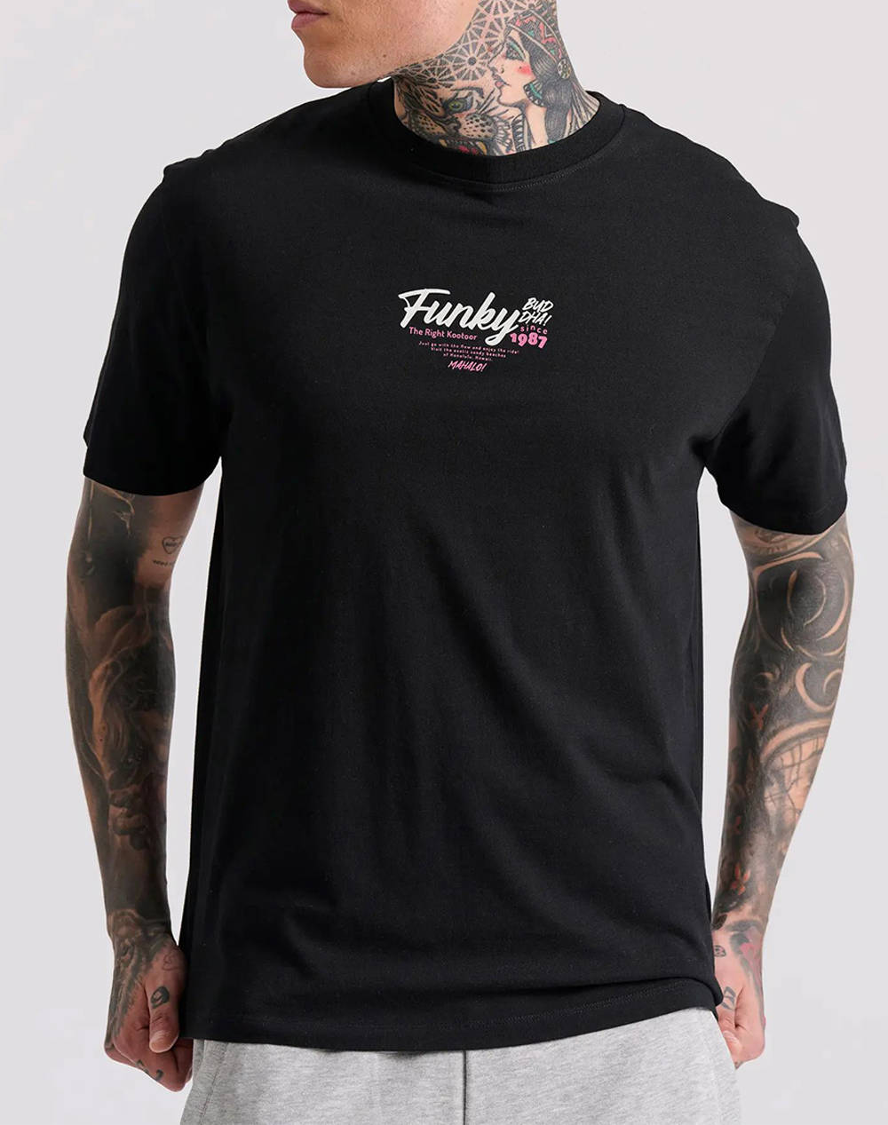 FUNKY BUDDHA loose fit t-shirt with surf print on the back