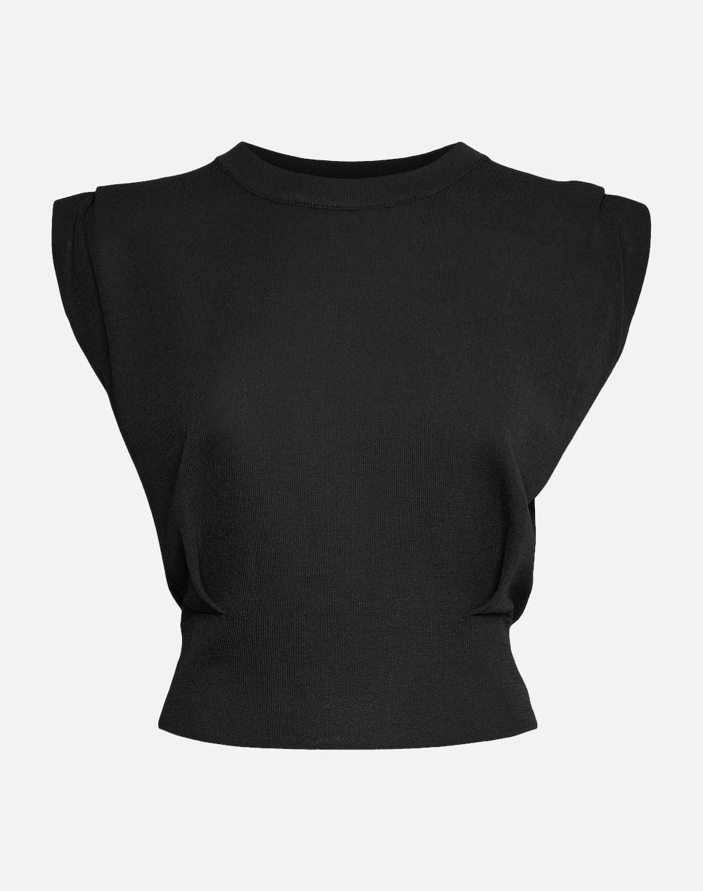 AWARE BY VERO MODA AWARE BY VERO MODA VMLITA LS O-NECK CROPPED KNIT TOP VMA 10312343-BLACK Black