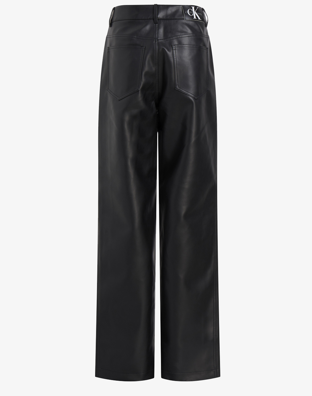 CALVIN KLEIN FAUX LEATHER HR STRAIGHT PANTS