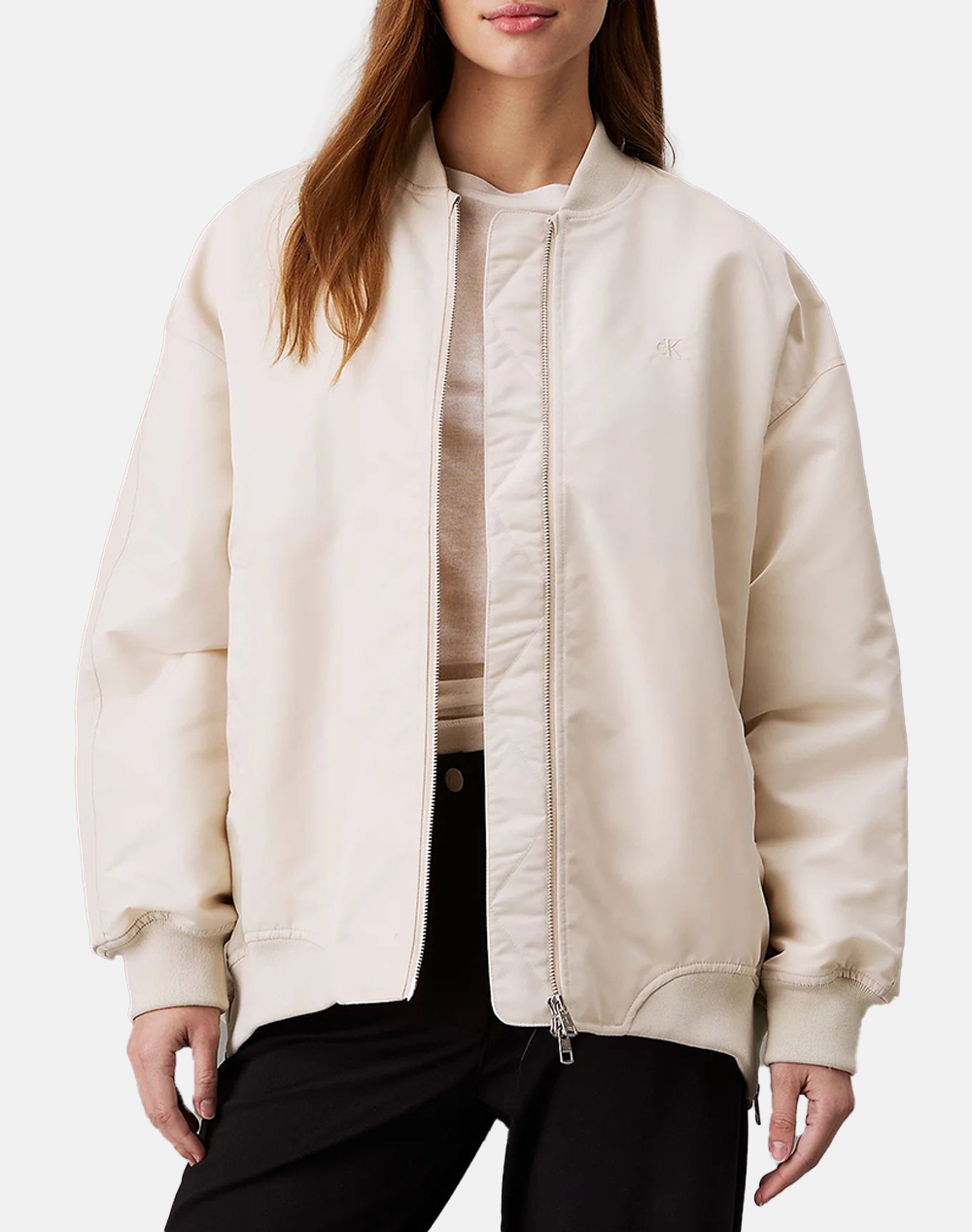  CALVIN KLEIN SATIN BOMBER J20J223874-ACF Ivory 2025