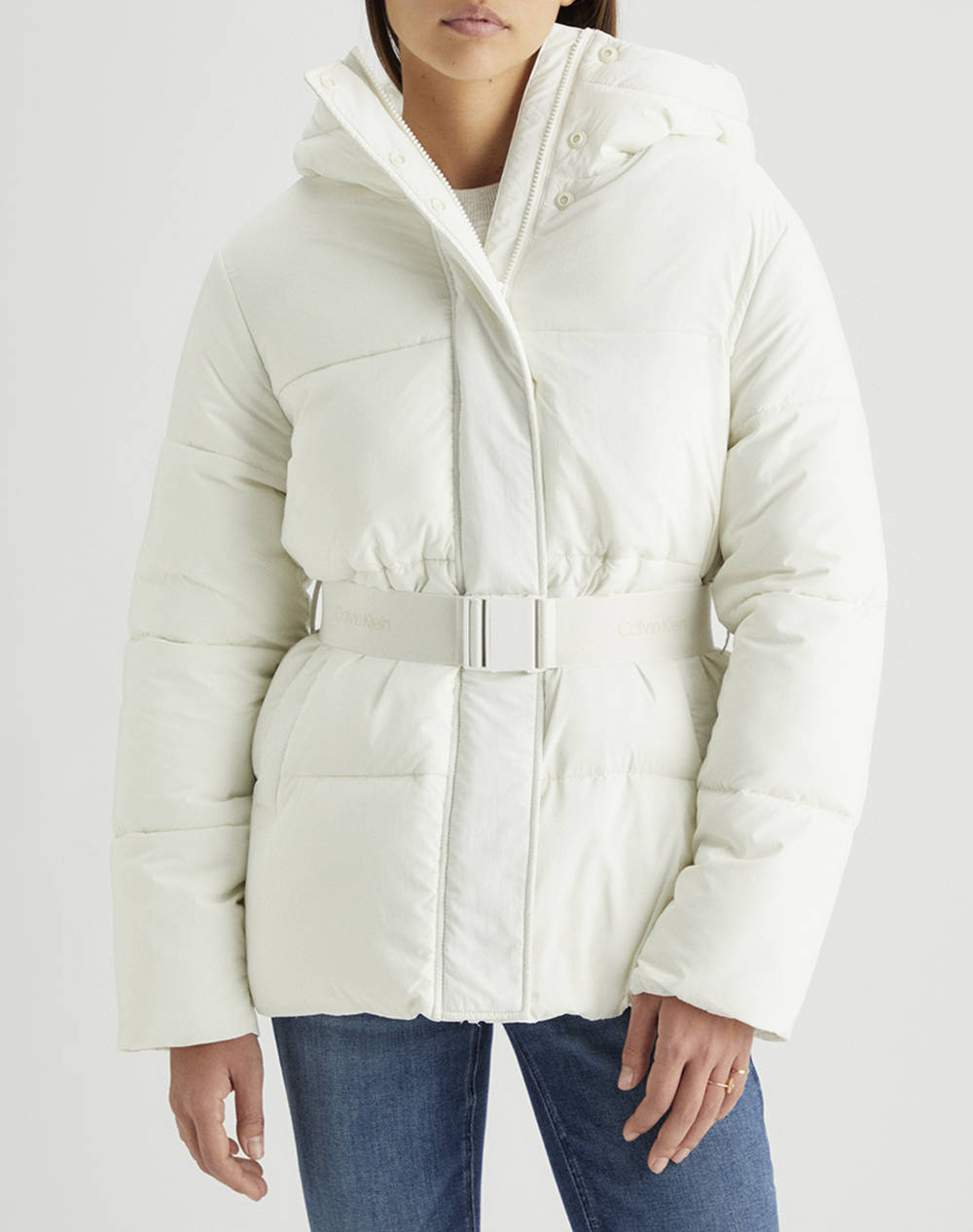 CALVIN KLEIN LOGO BELT SHORT PUFFER