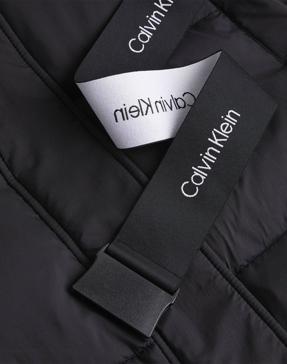 CALVIN KLEIN LOGO BELT LONG PUFFER