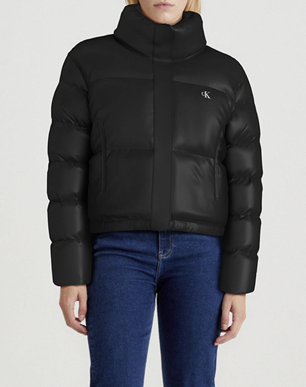  CALVIN KLEIN MATTE CROPPED ND PUFFER J20J224615-BEH Black 2025