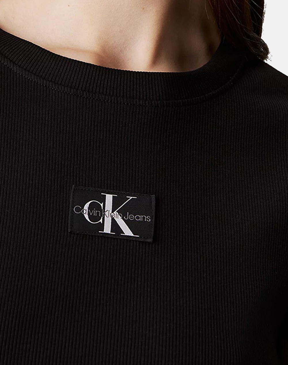 CALVIN KLEIN WOVEN LABEL RIB BABY TEE