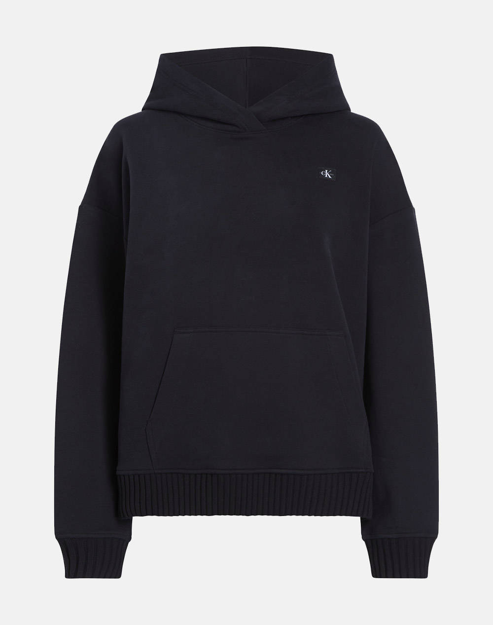 CALVIN KLEIN WOVEN LABEL PEACHED HOODIE